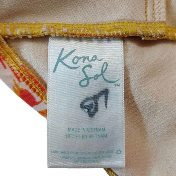 Kona Sol Floral One Piece Swim Suit Sz Small - Picture 5 of 6